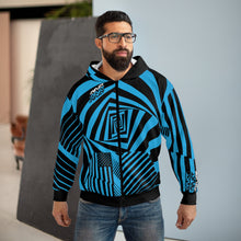 Load image into Gallery viewer, ENFLICT - Black and Blue Lines - All-Over-Print - ZIP HOODIE