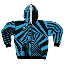 Load image into Gallery viewer, ENFLICT - Black and Blue Lines - All-Over-Print - ZIP HOODIE