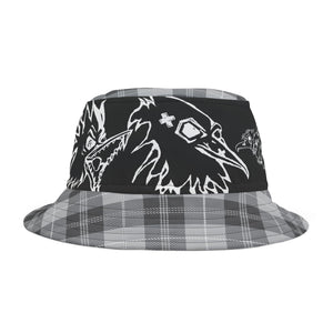CORVUS EXTREMUS - Crows and Gray Plaid Bucket Hat