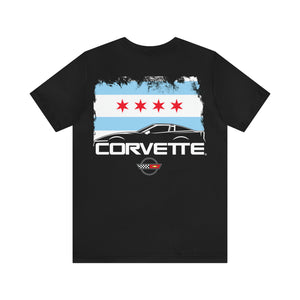 Chicago Corvettes Front Flag tee - C4 - Arctic White
