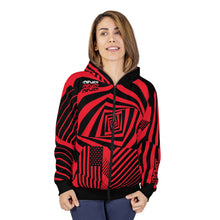 Load image into Gallery viewer, ENFLICT - Black and Red Lines - All-Over-Print - ZIP HOODIE