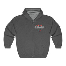 Load image into Gallery viewer, Chicago Corvettes - Graphic Zip Hoodie - Time-Traveling C7 ZR1 at the Drive-In
