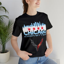 Load image into Gallery viewer, Chicago Corvettes Front Flag tee - C8 Black Flag - Arctic White