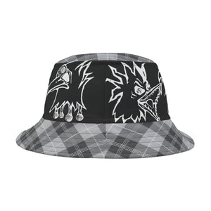 CORVUS EXTREMUS - Crows and Gray Plaid Bucket Hat