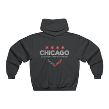 Load image into Gallery viewer, Chicago Corvettes - Graphic Pullover Hoodie - Time Traveling C7 ZR1 at the Drive-In