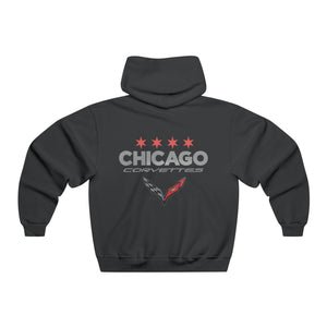 Chicago Corvettes - Graphic Pullover Hoodie - Time Traveling C7 ZR1 at the Drive-In