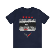 Load image into Gallery viewer, Chicago Corvettes - Graphic Tee - Time-Traveling C7 ZR1 at the Drive-In