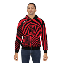 Load image into Gallery viewer, ENFLICT - Black and Red Lines - All-Over-Print - ZIP HOODIE