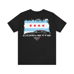Chicago Corvettes Front Flag tee - C5 - Arctic White