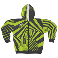 Load image into Gallery viewer, ENFLICT - Green and Gray Lines - All-Over-Print - ZIP HOODIE