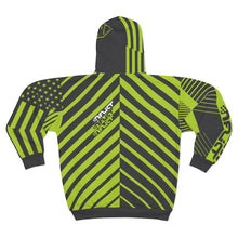 Load image into Gallery viewer, ENFLICT - Green and Gray Lines - All-Over-Print - ZIP HOODIE